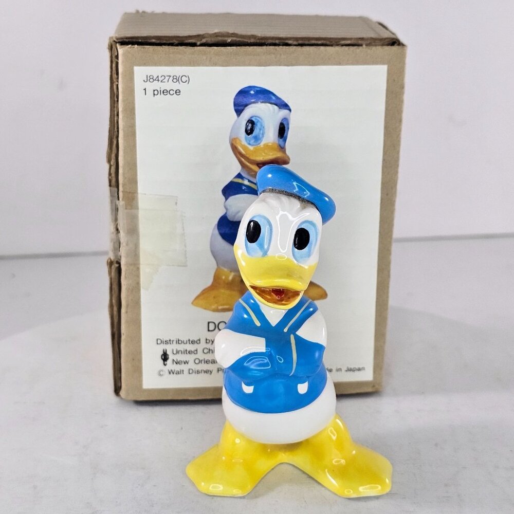 Vintage UCGC Japan Donald Duck Figurine Walt Disney Productions Original Box